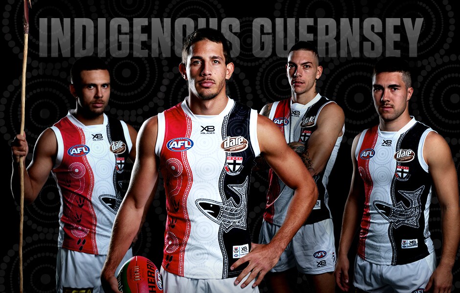 St Kilda today launched its Reconciliation Action Plan and unveiled the 2019 indigenous guernsey. - St Kilda Saints,Indigenous,Ben Long